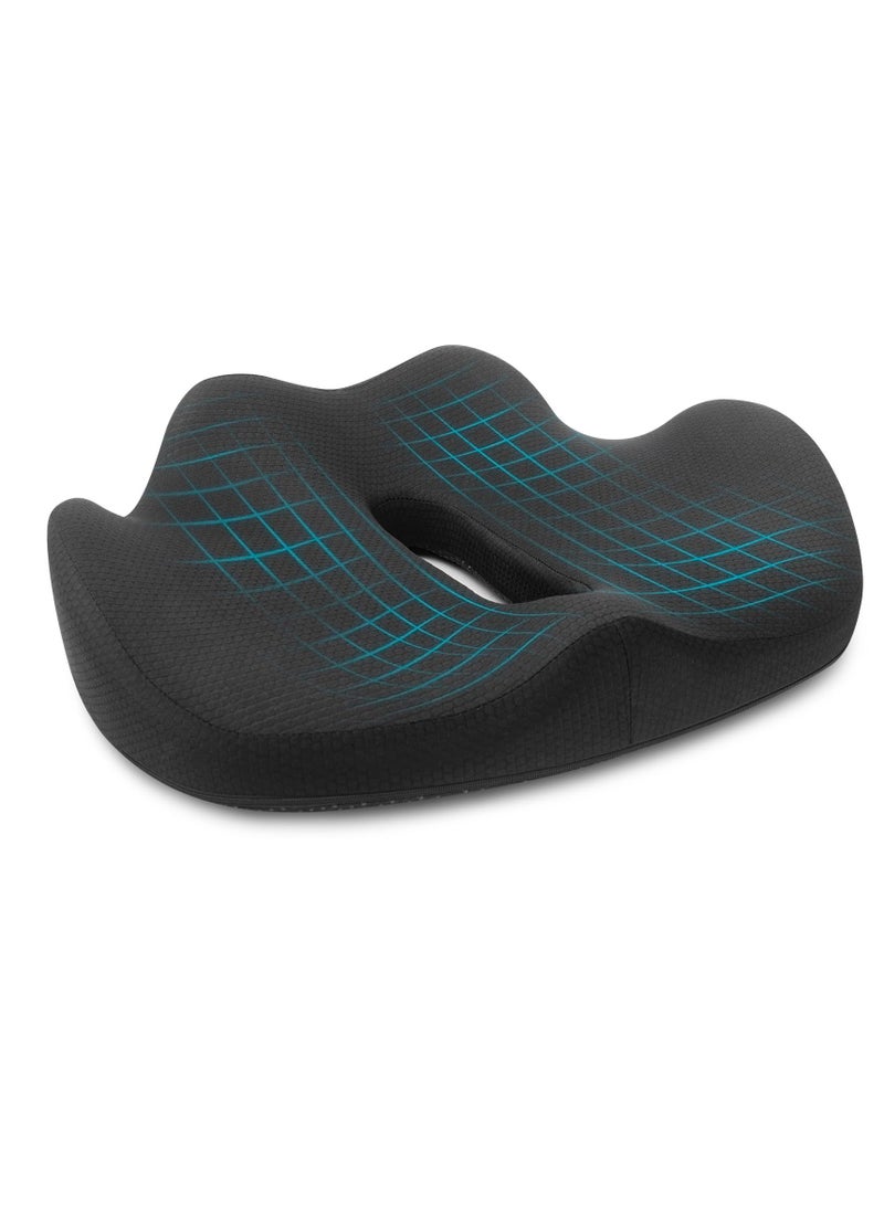 Excefore Orthopedic Coccyx Seat Cushion, Ergonomic Seat Cushion for Office Chair, Memory Foam Seat Cushion, for Chair Ergonomic Cushion Reduces Back Pain and Improves Posture - Image 1
