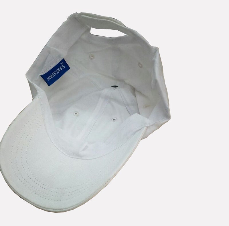 Handcuffs Unisex Baseball Caps | Cotton | Plain | Adjustable | Caps | Lightweight | Stylish | Casual | Sports | Travel | Mens Gifts | Rakhi Gift (White) - Image 2
