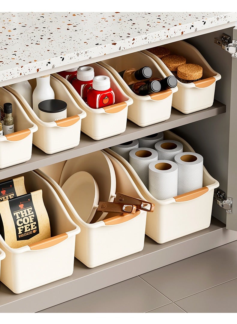 2pcs Modern Plastic Storage Bins with Small Wheels - Durable, Space-Saving Organizer Baskets for Kitchen, Bathroom, Bedroom - Ideal for Spices, Drinks, Toys, and More, Kitchen Organization | Modern Storage Bins | Durable Plastic Bins - Image 5