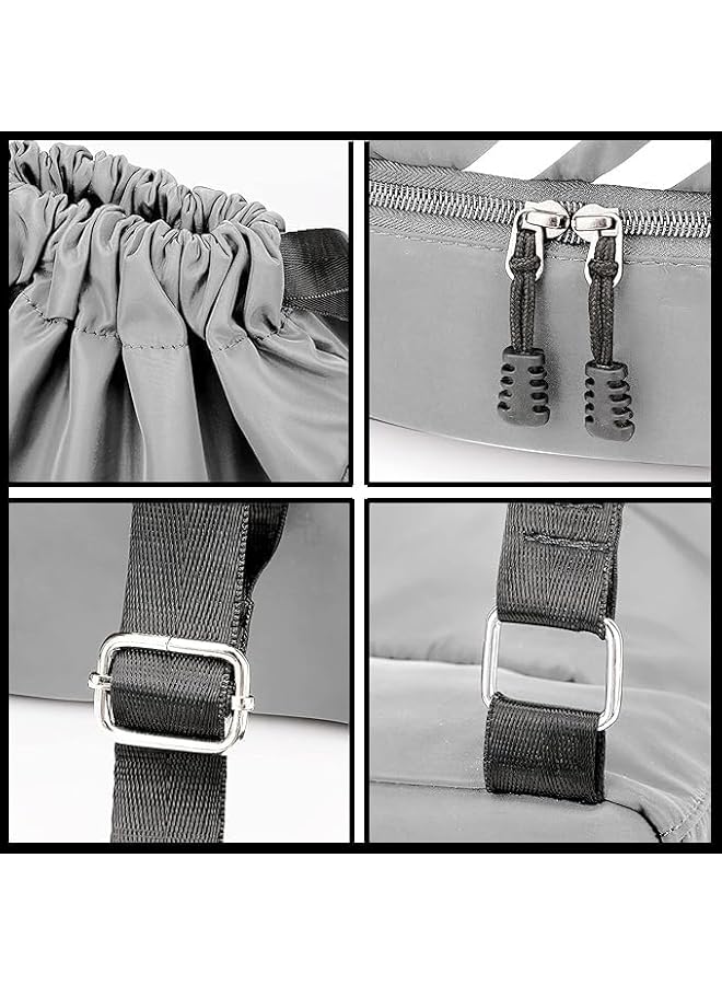 PROMASS Drawstring Backpack, Resistant String Bag Swimming Gym Sports With Compartment Side Mesh Pockets For Women Men - Image 2