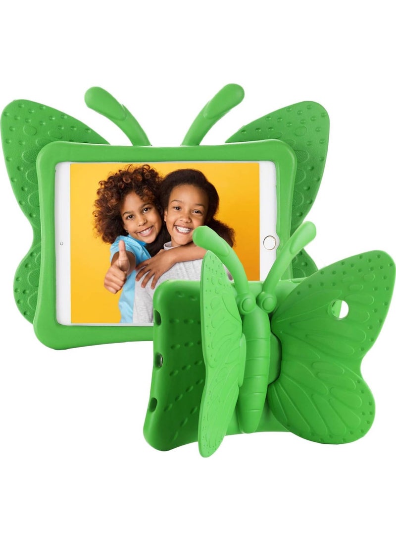 Gravity iPad Case for Kids, iPad 9.7 inch Case, Light Weight Shockproof EVA Foam Protective Tablet Stand Cover Holder for Apple iPad Air/Air 2 iPad 9.7 2017/2018 Cute Butterfly (GREEN) - Image 1