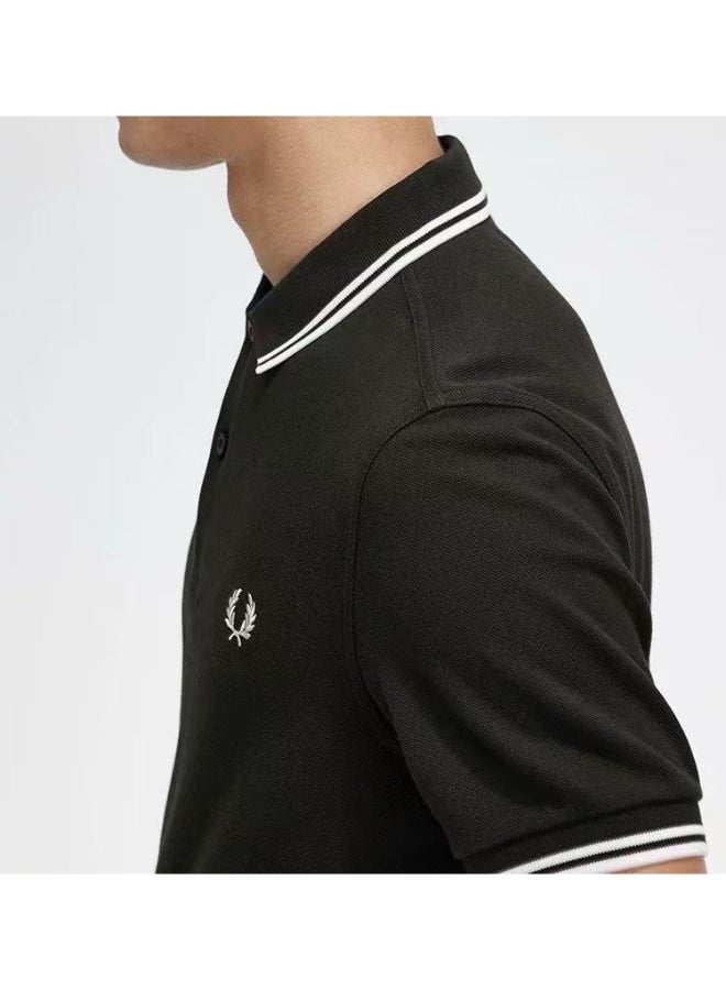 فريد بيري قمصان بولو للرجال بتصميم نحيف - قمصان قصيرة الأكمام غير رسمية للأعمال ذات ياقة - Image 2