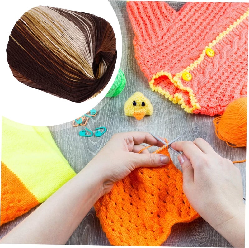 Angoily Gradient Cotton Yarn 133M Roll for Hand Knitting and Crocheting DIY Scarf Hat and Shawl Material Soft and Versatile Crochet Yarn for Crafting Projects - Image 3