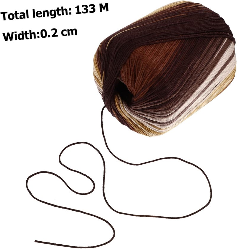 Angoily Gradient Cotton Yarn 133M Roll for Hand Knitting and Crocheting DIY Scarf Hat and Shawl Material Soft and Versatile Crochet Yarn for Crafting Projects - Image 2