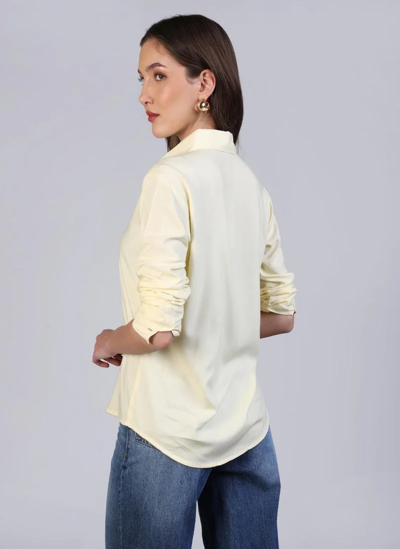 Urbano Fashion  Urbano Fashion Women's Butter Modal Viscose Full Sleeve Regular Fit Casual Solid Shirt with Regular Collar for Women | Best Price UAE