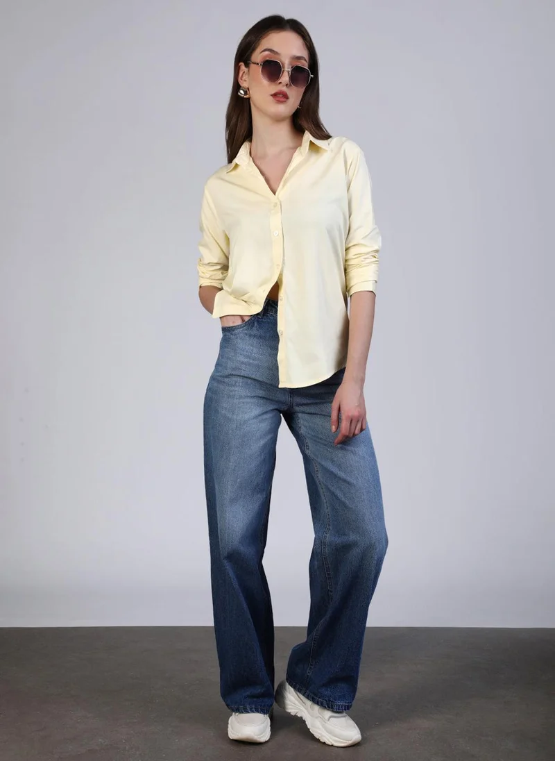 Urbano Fashion  Urbano Fashion Women's Butter Modal Viscose Full Sleeve Regular Fit Casual Solid Shirt with Regular Collar for Women | Best Price UAE