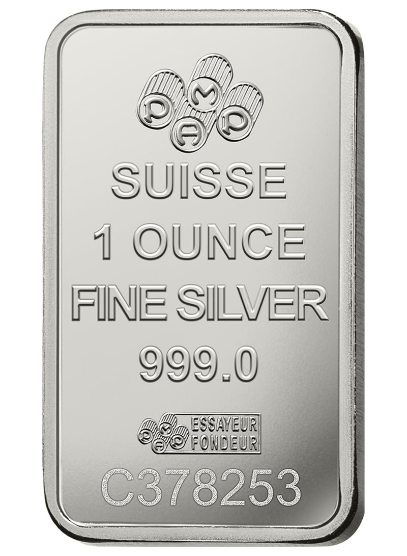 PAMP Swiss Pamp Fortuna 1 Ounce Minted Bar in 999.0 Silver  - Image 1