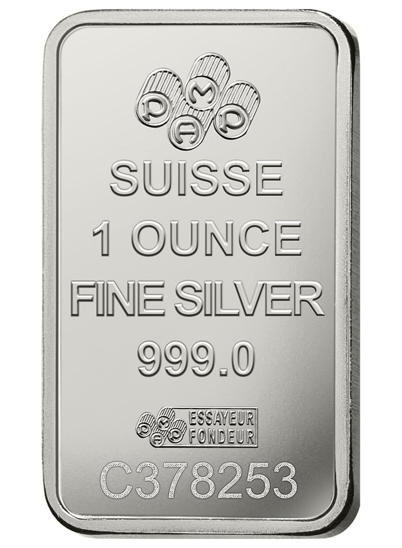 PAMP Swiss Pamp Fortuna 1 Ounce Minted Bar in 999.0 Silver - Image 3