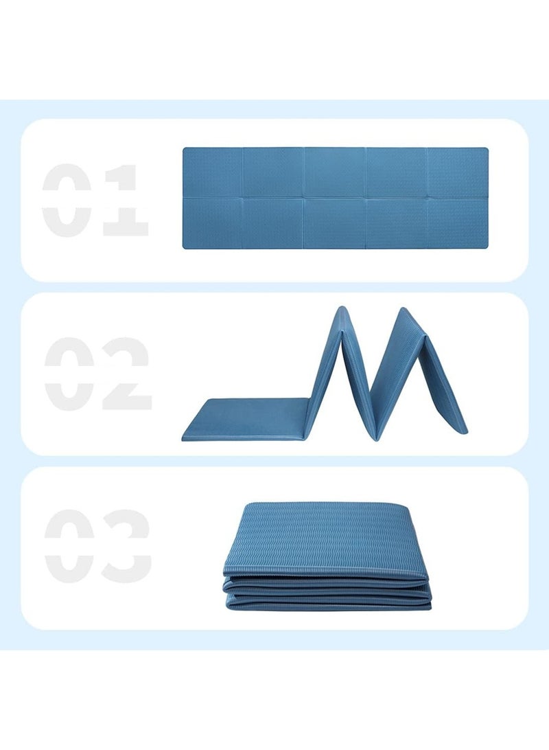 سجادة يوغا محمولة مقاس 183*61*6 سم - سجادة يوغا إسفنجية عالية الكثافة، سجادة يوغا غير قابلة للانزلاق، سجادة يوغا صديقة للبيئة من مادة TPE، مناسبة لليوغا والبيلاتيس واللياقة البدنية أثناء السفر - Image 3