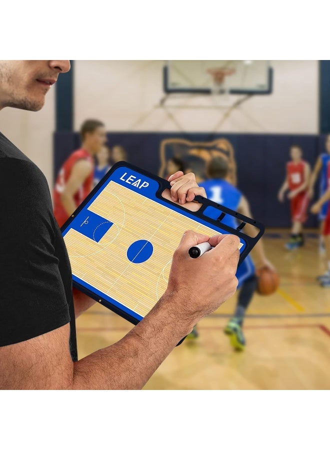 LEAP LEAP Basketball Coach Board Premium Coaches Clipboard Double Side Design with Full & Half Court and Dry Erase Marker Pen Coaching Board Great for Coaches Kids, Community, High School Team  - Image 4