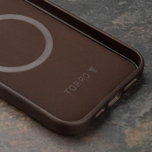 TORRO Case Compatible with iPhone 15 Pro Max – Premium Leather MagSafe Compatible, Slim Bumper Case (Dark Brown) - Image 4