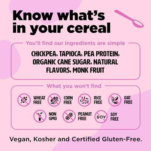 Three Wishes Grain-Free & Protein Cereal - Healthy, Low Sugar & Gluten-Free Breakfast Cereal - Low Carb, Plant-Based, Vegan & Non-GMO - Marshmallow, 6-Pack - Image 5