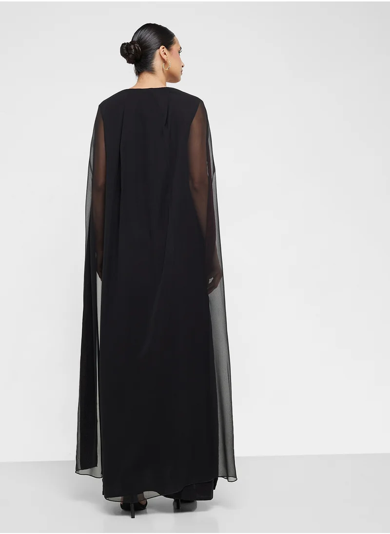هيا كلوزيت Embroidered Abaya with Sheila