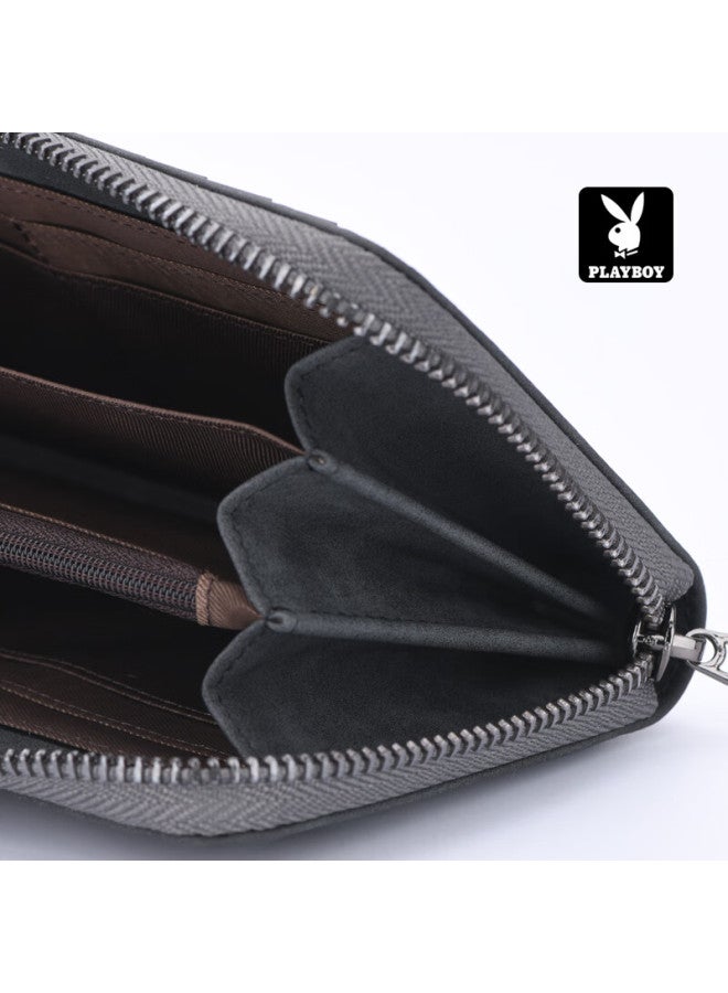 Playboy Men's Large Capacity Long Wallet Portable Multifunctional Clutch Multi-card Slot Billfold Birthday Gift - Image 3
