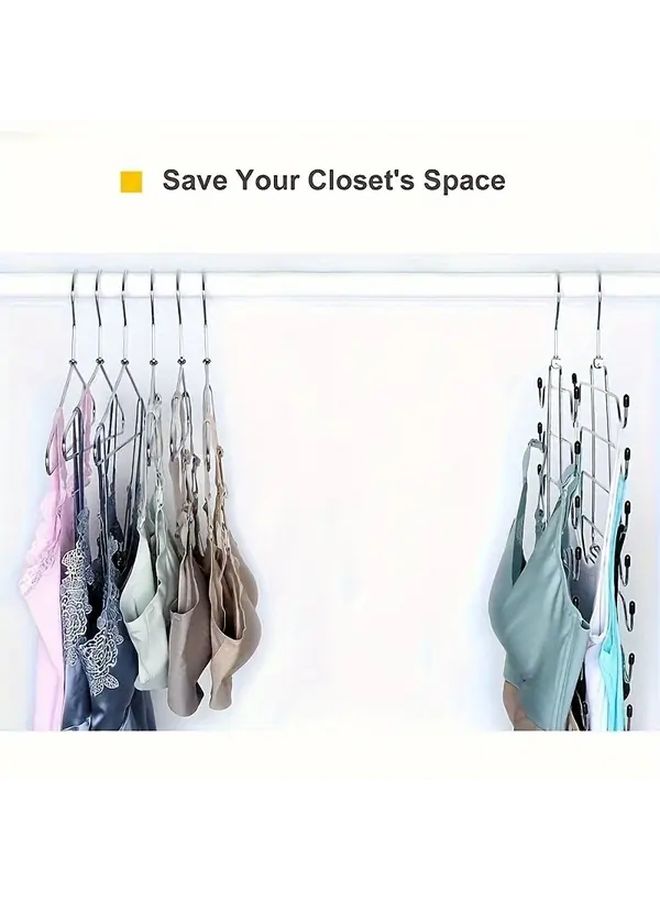 Stainless Steel Adjustable Multi Layer Hanger 4 Tier And 8 Tier Non Slip Underwear And Tank Top Organizer For Bras Ties Camisoles Space Saving Closet Storage One - Image 5