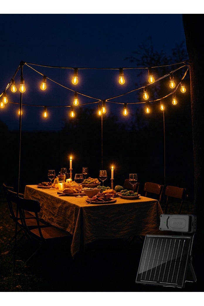 MODI 17M Outdoor Solar String Lights – 30 Warm LED Bulbs | IP65 Waterproof | 35W Solar Panel & 30000mAh Battery | Garden, Fence, Patio Lighting - Image 4