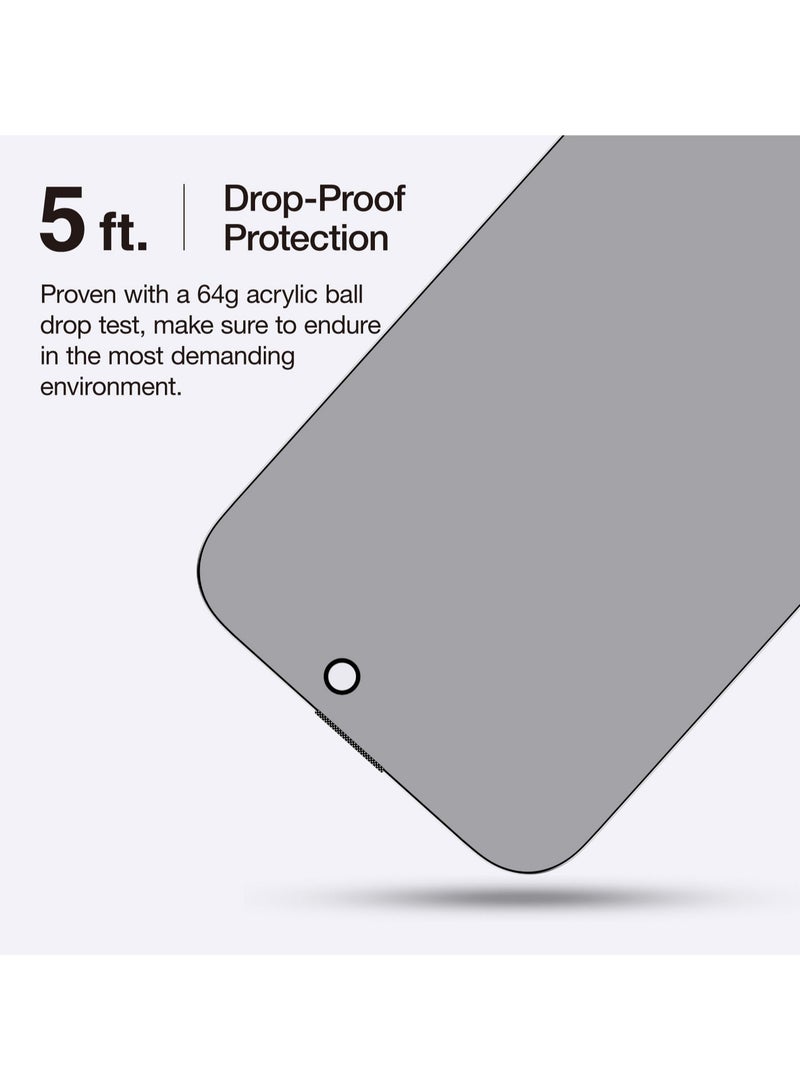 Privacy Supreme Glass Full Cover for iPhone 16 PRO Screen Protector Tempered Glass with Easy Install Tray - [28 Degree Privacy 2.75D]