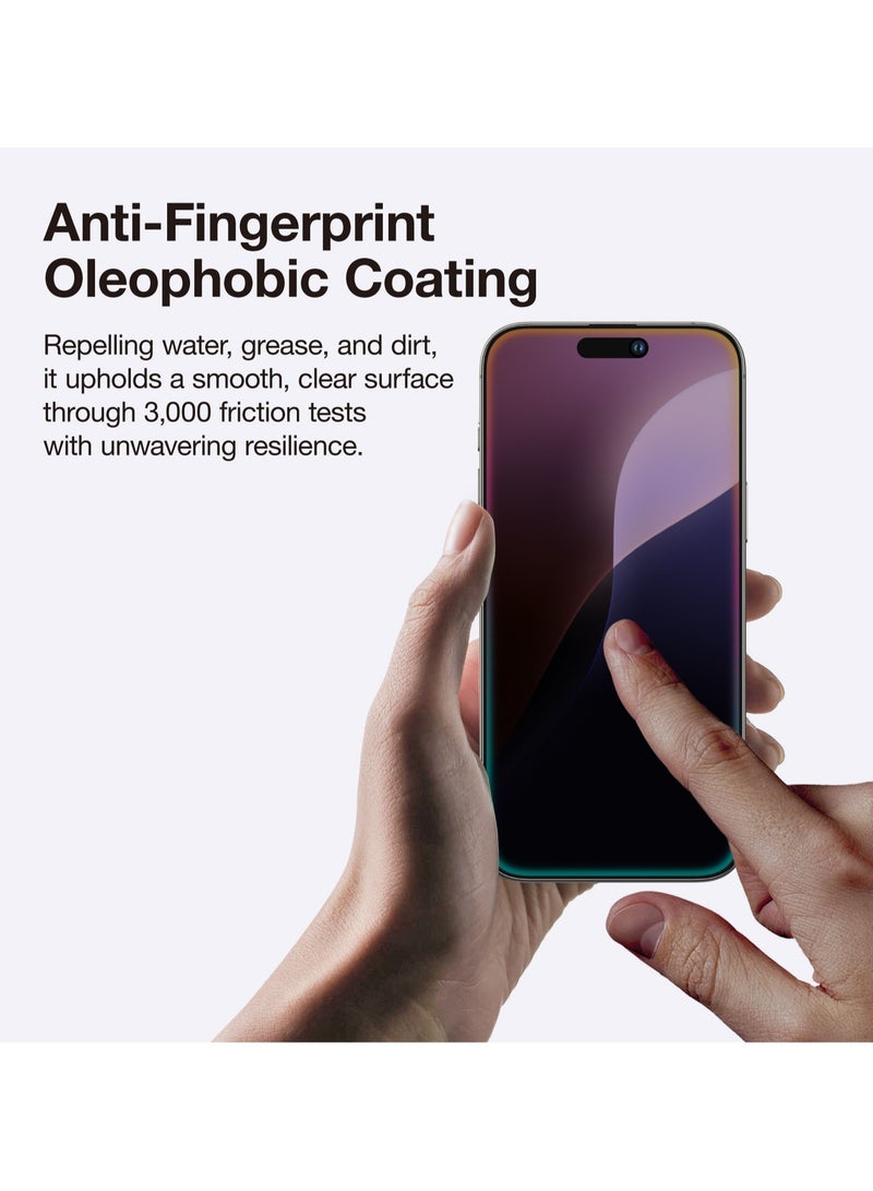 Privacy Supreme Glass Full Cover for iPhone 16 PRO Screen Protector Tempered Glass with Easy Install Tray - [28 Degree Privacy 2.75D]