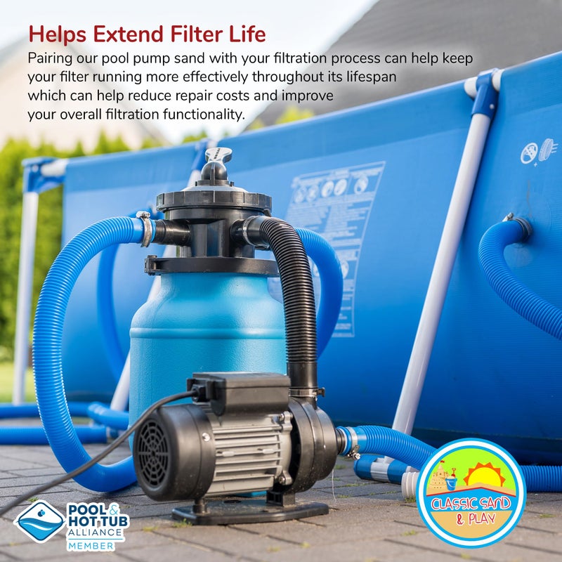 CLASSIC SAND & PLAY Swimming Pool Filter Sand for Above & Inground Pools, 20 lbs, Supports Residential and Commercial Filtration Systems, Premium Efficient Silica, No Clogging or Clumping, #20 Grade - Image 3