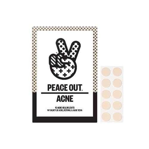 PEACE OUT Acne Healing Dots Hydrocolloid Pimple Patches, Acne Spot Treatment with Salicylic Acid, Retinol, and Aloe Vera for Blemishes and Breakouts (60 count) - Image 1