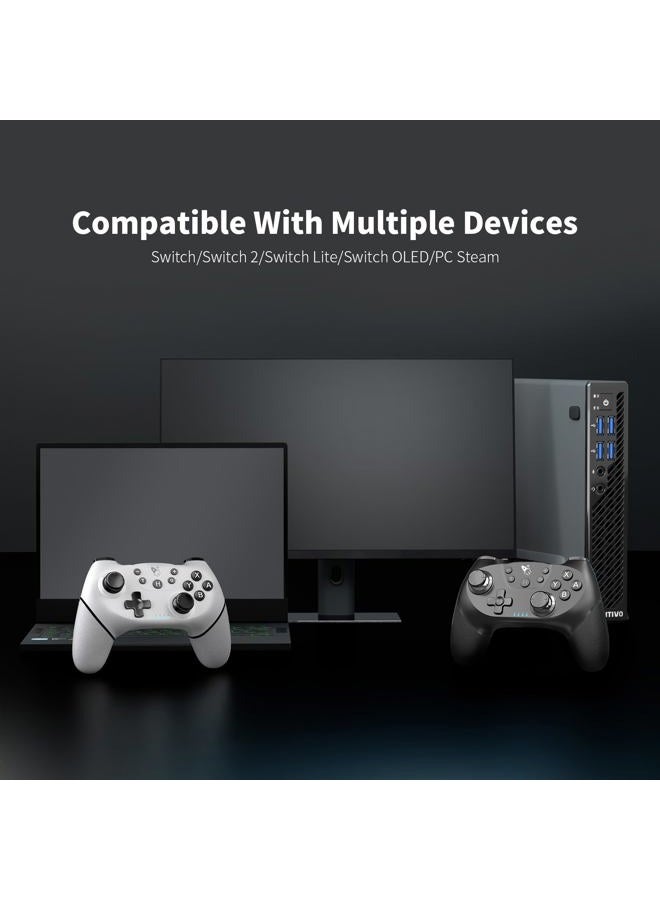 Acegamer Wireless Controller For Nintendo Switch/Lite/Oled, 2 Pack Switch Controllers, Dual Vibration/Turbo/Ergonomic Pro Controller! (Black&White) - Image 5