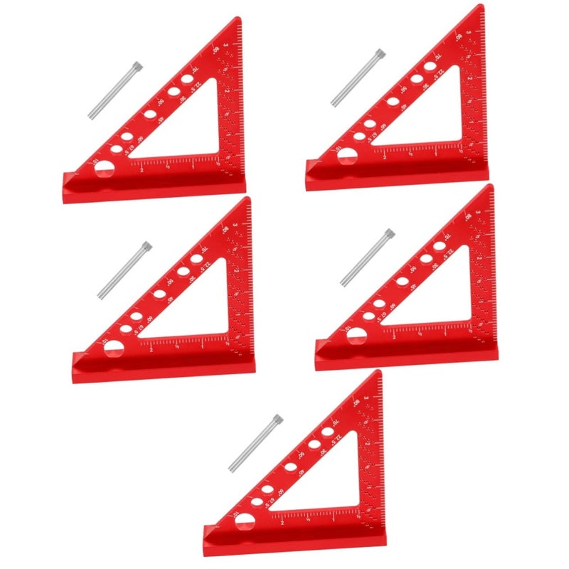 5 Pcs Woodworking Square Protractor Carpenter Ruler For DIY And Professional Use - Image 1