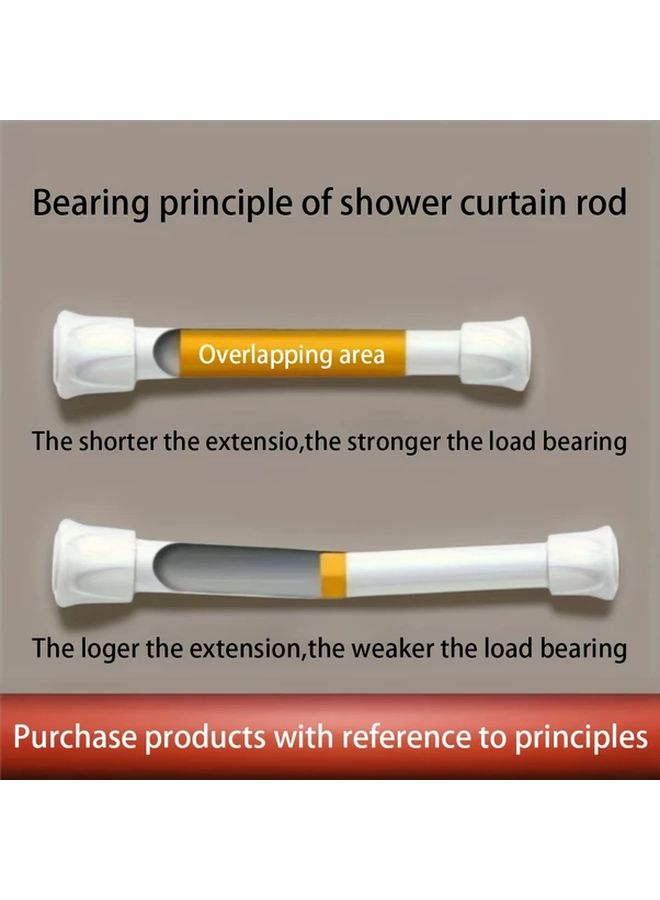 Tension Spring Loaded Telescoping Rod 70cm To 120cm Wood Grain Color Shower Curtain Rod - Image 2