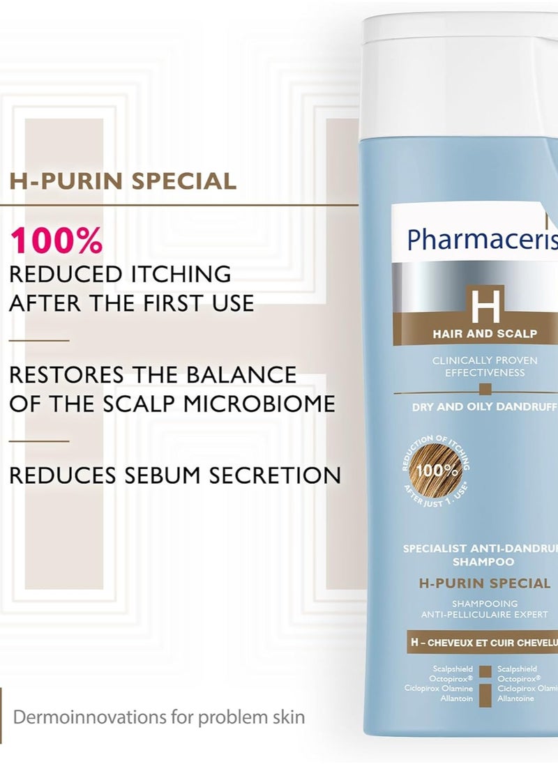 Pharmaceris - Pharmaceris H-Purin Special Anti-Dandruff Shampoo, Antimicrobial Deep Cleansing Shampoo, Reduces Seborrhea on the Scalp - 250 ml - Image 1