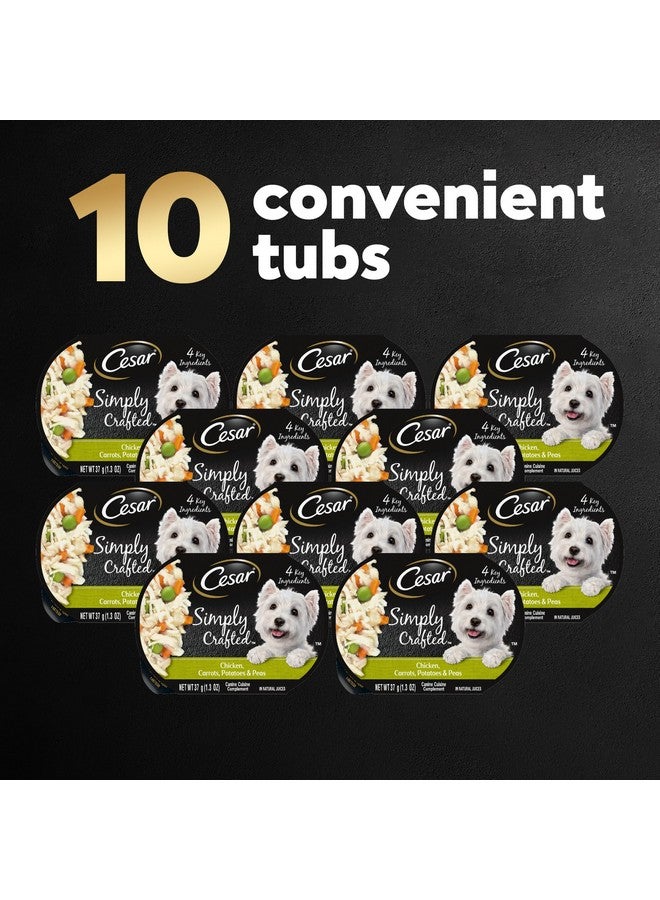 CESAR SIMPLY CRAFTED Adult Wet Dog Food Meal Topper, Chicken, Carrots, Potatoes & Peas, 1.3oz., Pack of 10 - Image 2