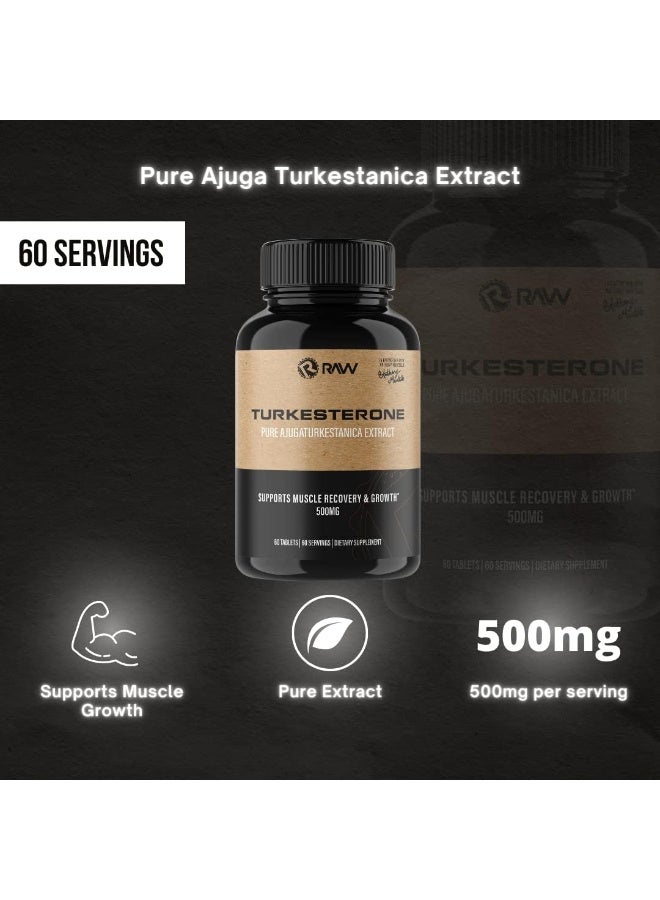 Raw التغذية تركسترون 500 ملغ، عبوة من 60 قرصًا - Image 4
