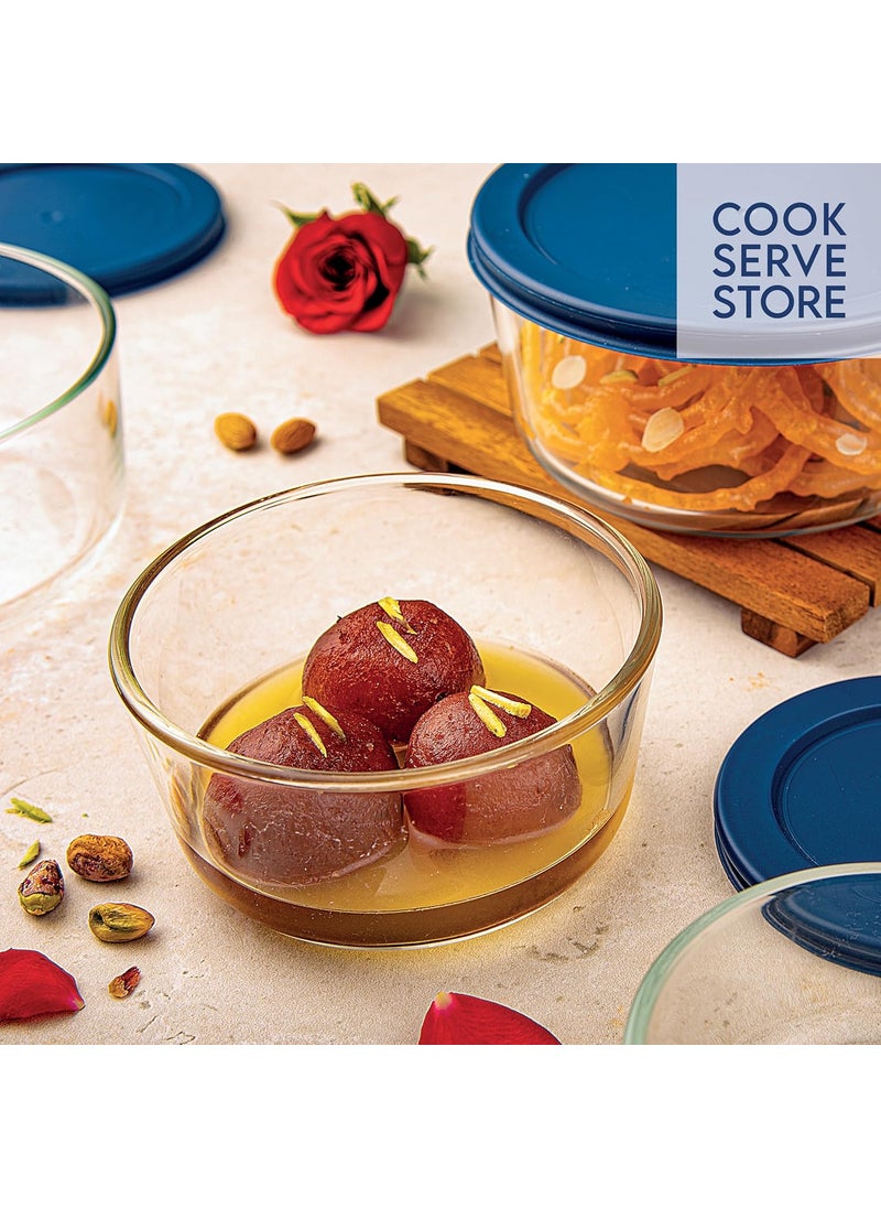 La Opala La Opala Cook Serve Store 100% Borosilicate Glass Storage Container | Simply Store with Silicon Lid | Round 950 ml | Microwave & Oven Proof | Dishwasher & Freezer Proof | Durable | Transparent  - Image 3