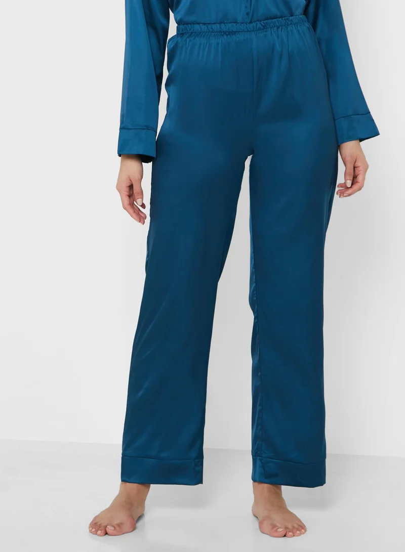 Khizana Robe Top With Wide Leg Pants Nightsuit