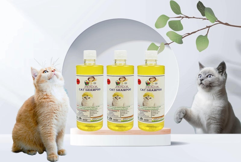SWACCH CAT Shampoo (500ML) (Pack of 3) Lemon - Image 1