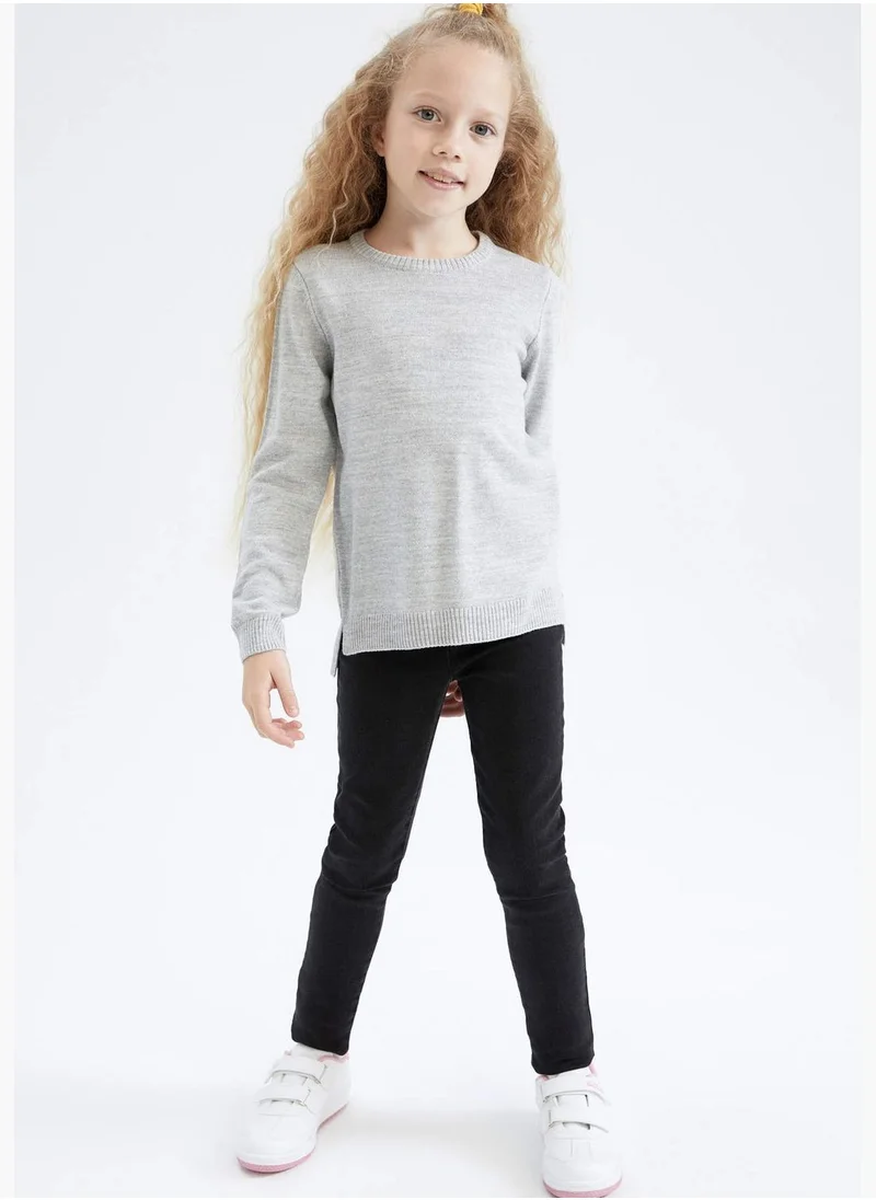 DeFacto Girl Crew Neck Long Sleeve Tricot Pullover
