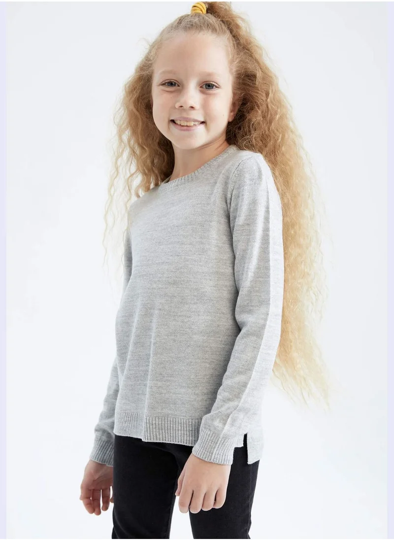 DeFacto Girl Crew Neck Long Sleeve Tricot Pullover