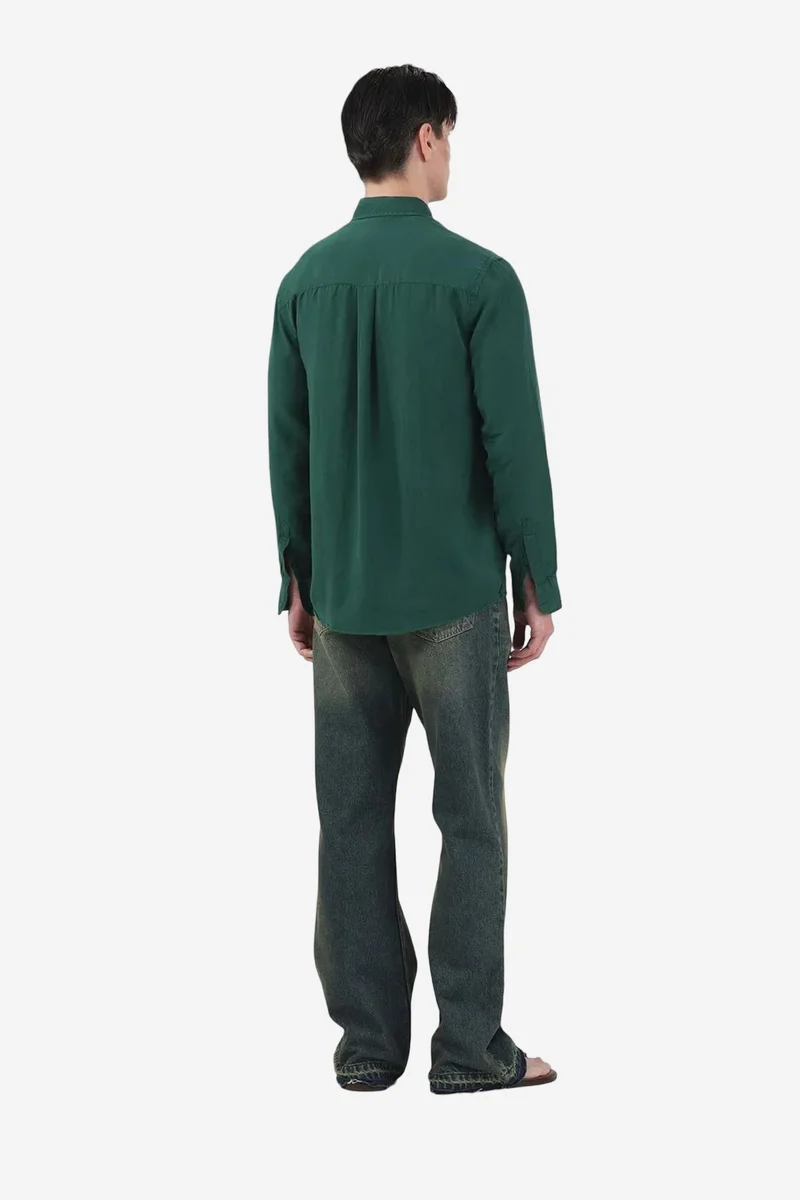 Giesto Green GIESTO Casual Long Sleeve Tencel Button-Up Shirt for Men | Best Price UAE