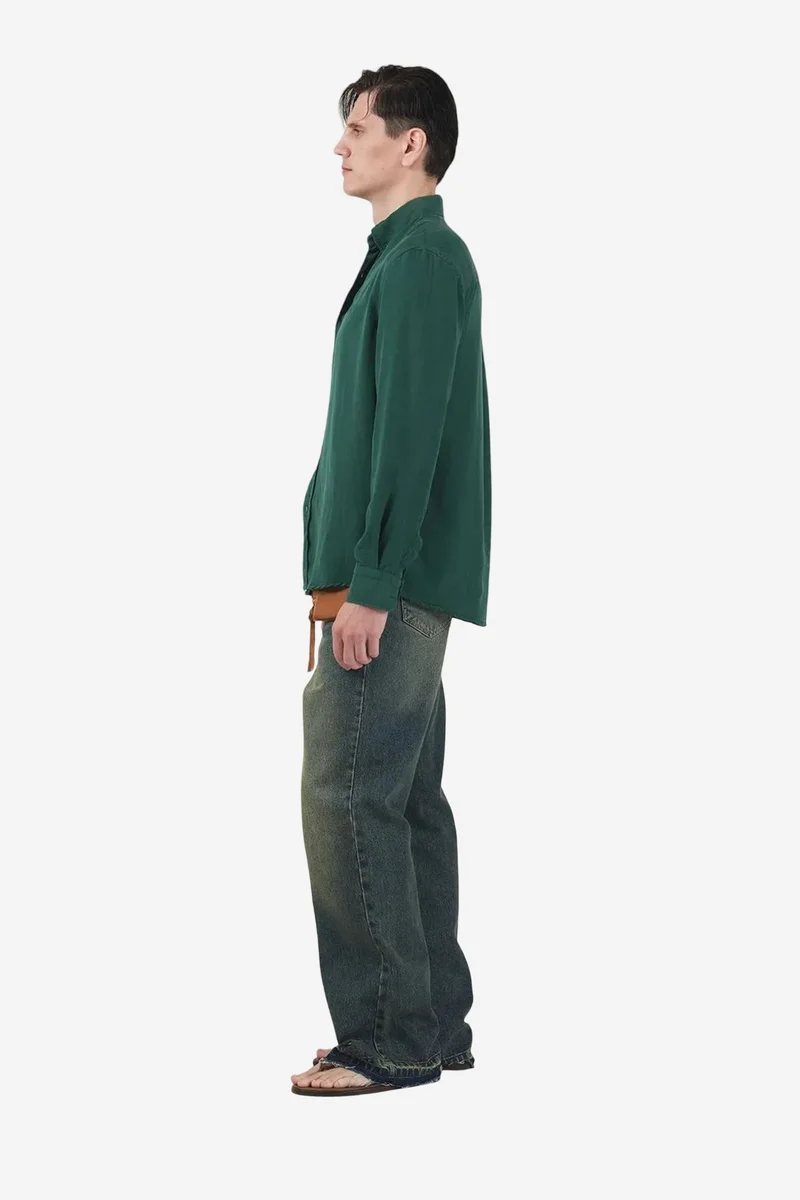 Giesto Green GIESTO Casual Long Sleeve Tencel Button-Up Shirt for Men | Best Price UAE