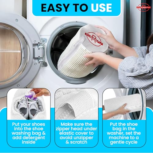 RUAAL Shoe Washing Machine Bag, Shoe Washing Bags and Shoe Cleaning Bag for Sneakers, Durable Mesh Laundry Baga for All Shoes Types - Image 5