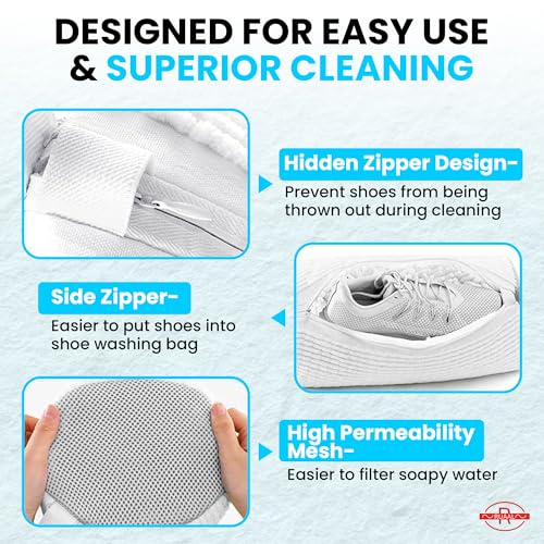 RUAAL Shoe Washing Machine Bag, Shoe Washing Bags and Shoe Cleaning Bag for Sneakers, Durable Mesh Laundry Baga for All Shoes Types - Image 4