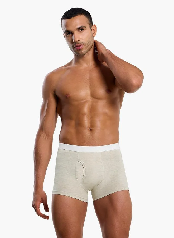 Splash FAV Men Contrast Waistband Cotton Blend Trunks - Pack of 3