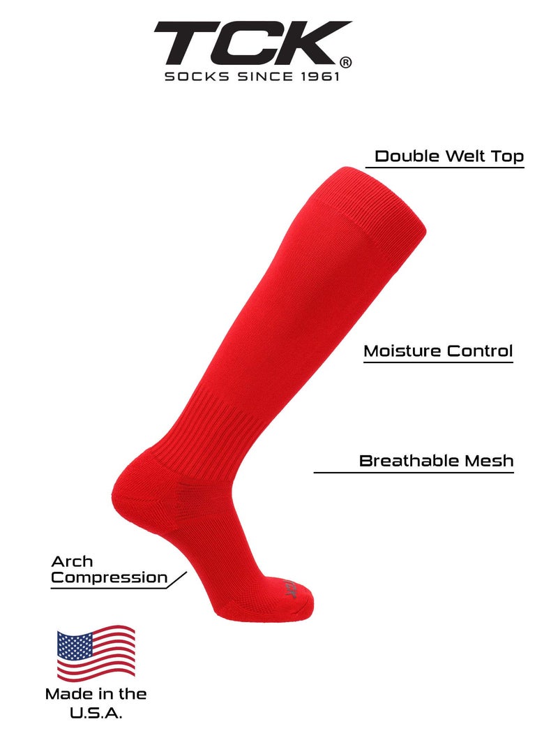 TCK Champion Over the Calf Baseball Socks (Scarlet, Medium) - Image 3