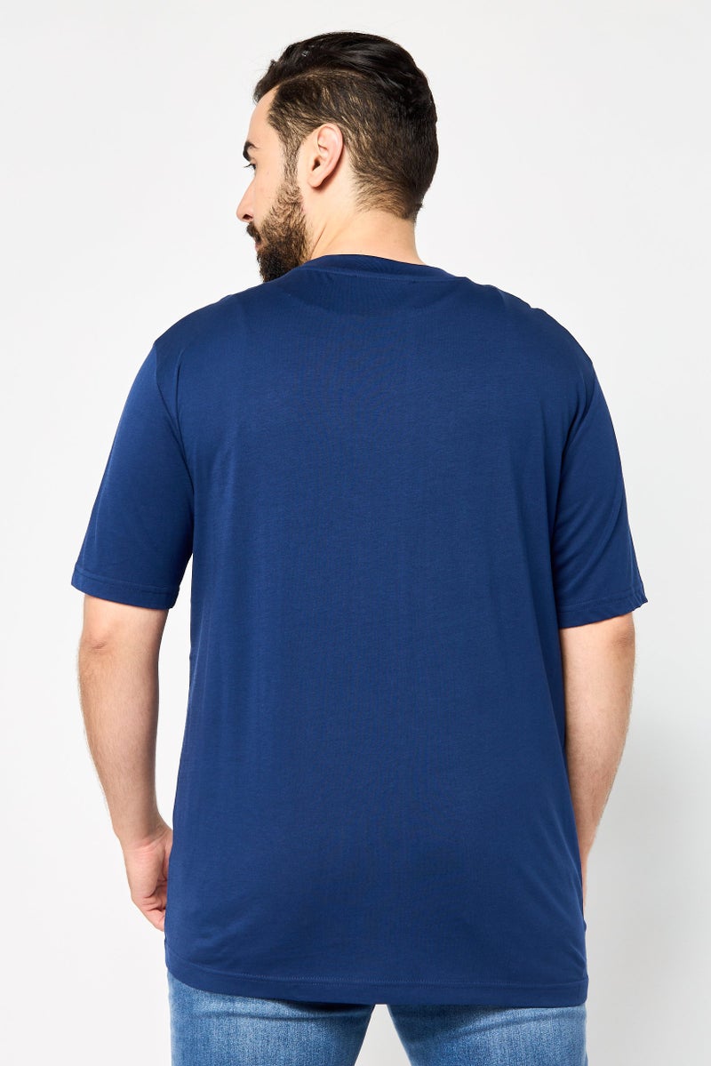 JOHN RICHMOND Men Crew Neck Short Sleeves Brand Logo T-Shirt, Dark Blue - Image 2