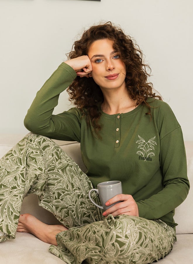 Olive Leaf Pajama Set - Image 4