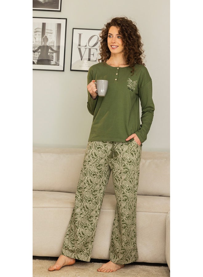 Olive Leaf Pajama Set - Image 3