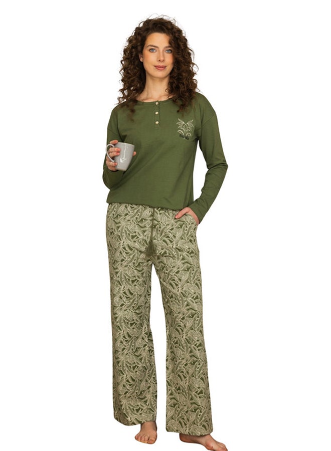 Olive Leaf Pajama Set - Image 1