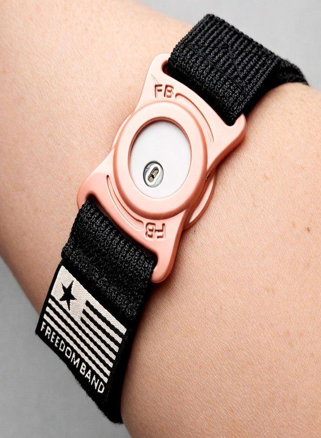 Freedom Band حزام ذراع متوافق مع Freestyle Libre 3 و Libre 3 Plus - غطاء مستشعر قابل لإعادة الاستخدام للذراع أو الساق، حماية بدون لاصق، مقاس من 4 إلى 18 بوصة (ذهبي وردي) - Image 1