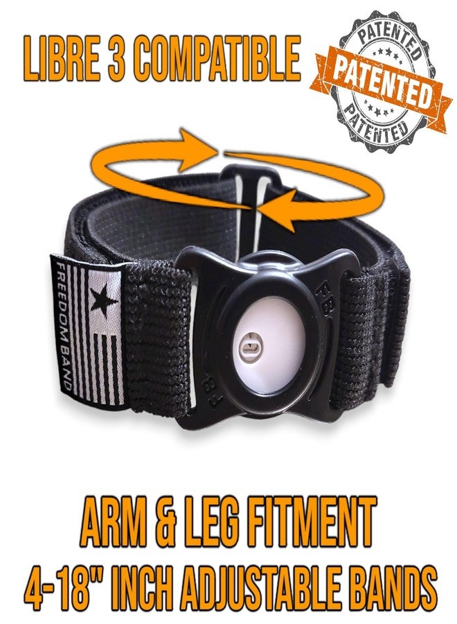 Freedom Band حزام ذراع متوافق مع Freestyle Libre 3 و Libre 3 Plus - غطاء مستشعر قابل لإعادة الاستخدام للذراع أو الساق، حماية بدون لاصق، مقاس من 4 إلى 18 بوصة (ذهبي وردي) - Image 3