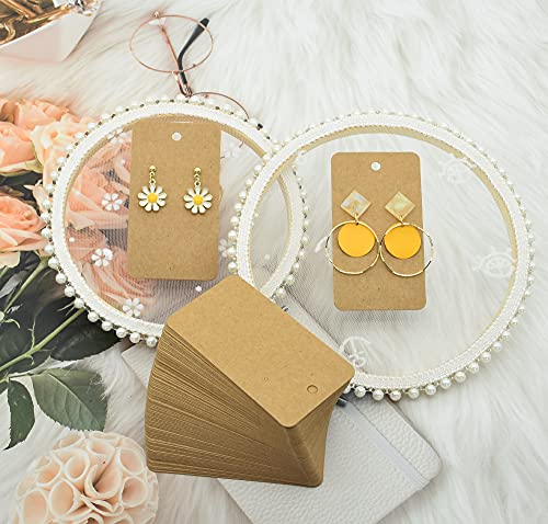 Twavang Earring Display Cards with 100Pcs Earring Holder Cards, 100 Pairs Clear Earring Backs and 100Pcs Self Adhesive Bags for Earrings Jewelry Display (Brown, 3.5" x 2") - Image 4