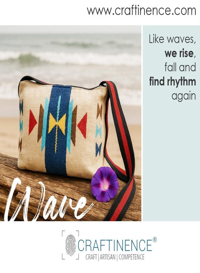 CRAFTINENCE Nomad Wanderlust sling & cross-body bags-Wave- Kilim Bag for women-sling bags for women cotton - Image 5