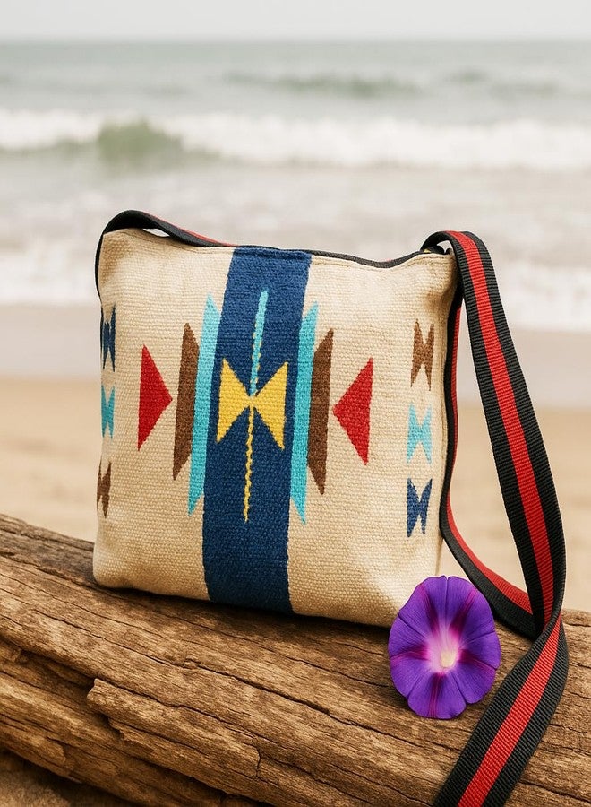 CRAFTINENCE Nomad Wanderlust sling & cross-body bags-Wave- Kilim Bag for women-sling bags for women cotton - Image 2